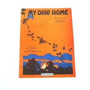 Vintage Sheet Music 1927 My Ohio Home Piano Vocal Ukulele Banjo Donaldson Kahn